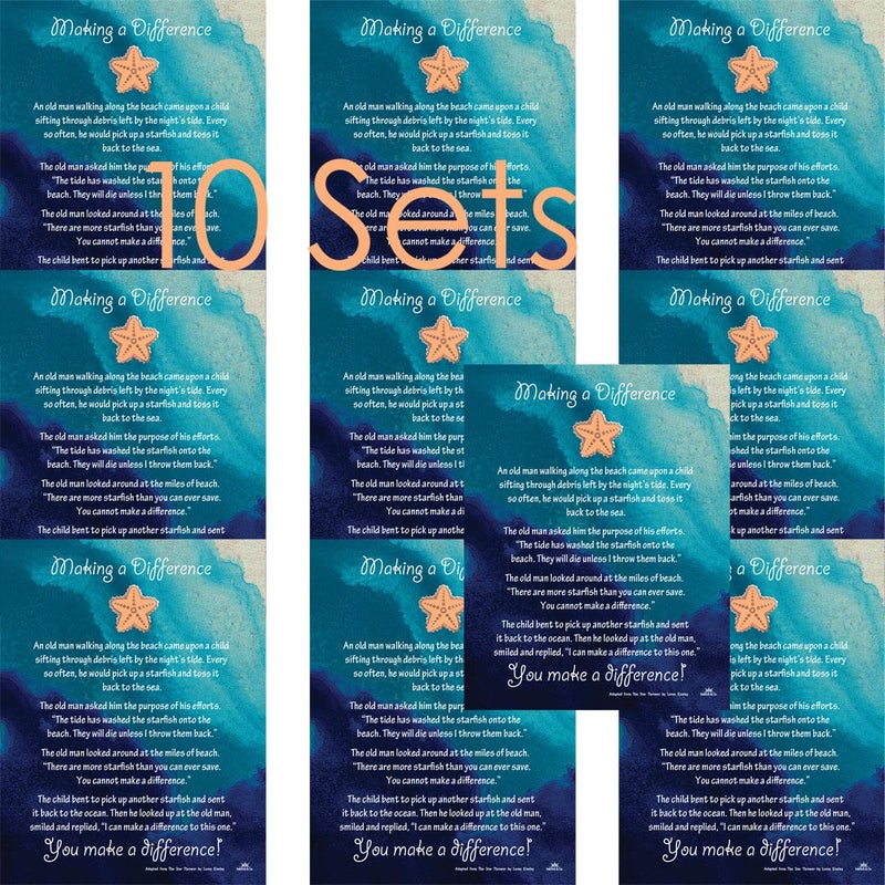 SNANA Starfish Poem Story Lapel Pin Token of Appreciation and Recognition Making A Difference (10) Coral Color - Image 1